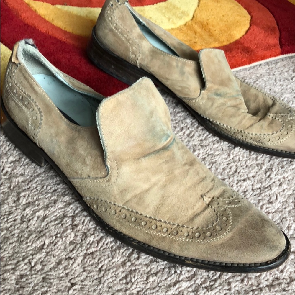 Dress shoe suede brown